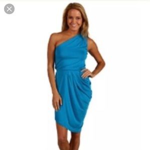 Blue Michael Stars one shouldered dress